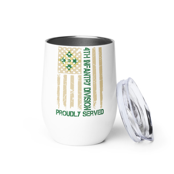 4th Infantry Division Wine tumbler