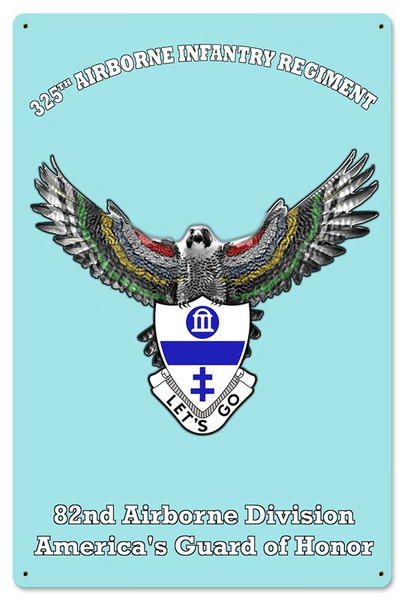 325th Blue Metal Wall Sign (12X18)