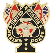 U.S. Marines Spade and Flags Pin