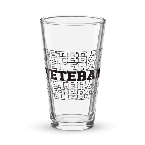 Veteran Stacked pint glass