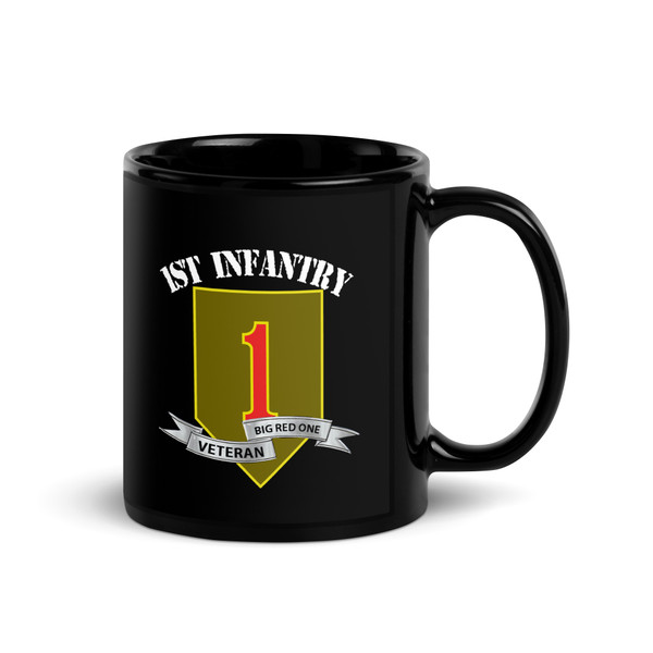 1st Infantry (Big Red One) Black Glossy Mug