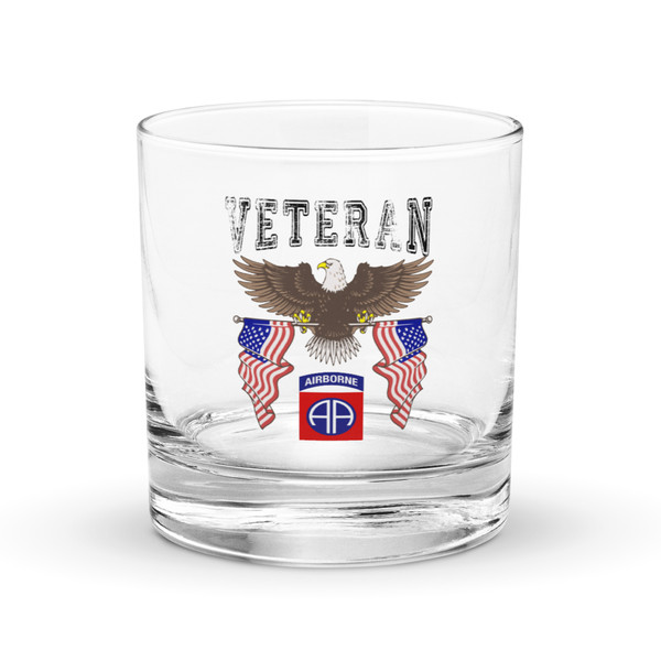 82nd Airborne Veteran Rocks glass