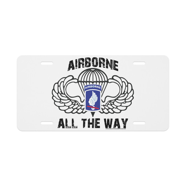 173rd Airborne All the Way Vanity license plate