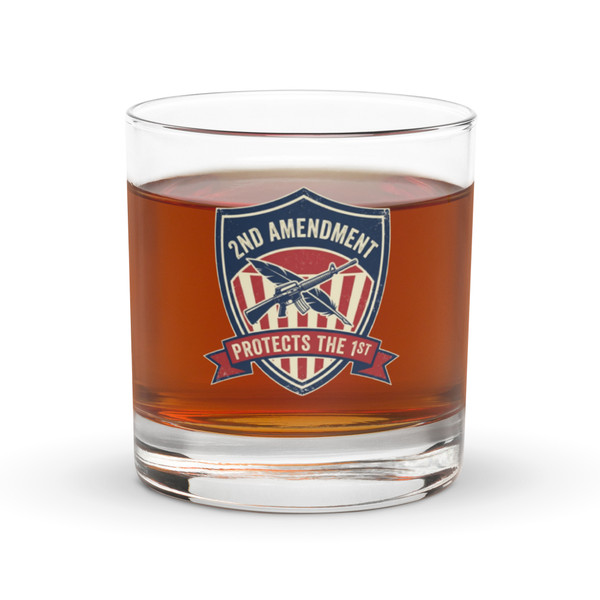 2nd Amendment Protects the 1st Rocks glass