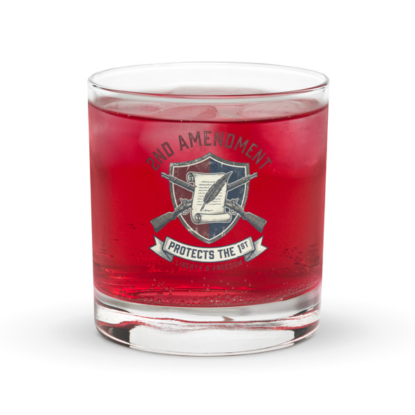 2nd Amendment Protects the 1st Design Rocks glass