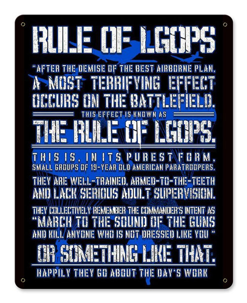 Rule of LGOP Blue Metal Wall Sign (12X15)