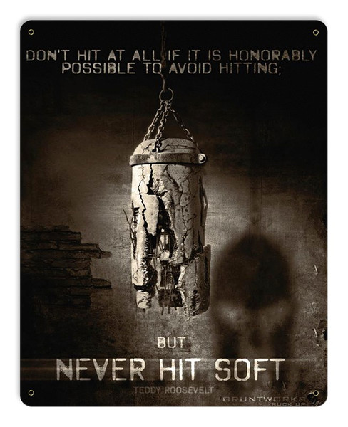 Never Hit Soft Metal Wall Sign (12X15)