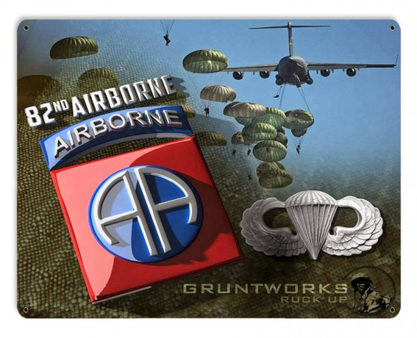 82nd Airborne Metal Wall Sign (15X12)