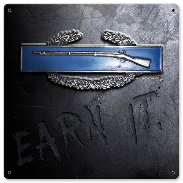 Earn It Metal Wall Sign (12X12)