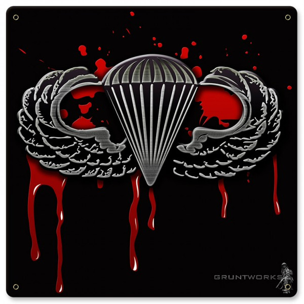 Blood Wings Metal Wall Sign (12X12)