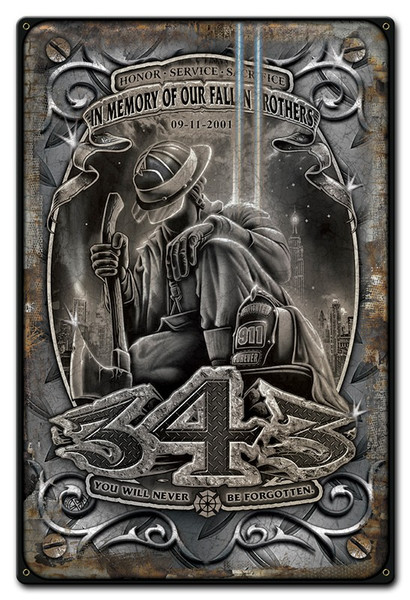FALLEN BROTHERS Metal Wall Sign (12X18)