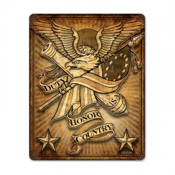 DUTY HONOR COUNTRY Metal Wall Sign (12X15)