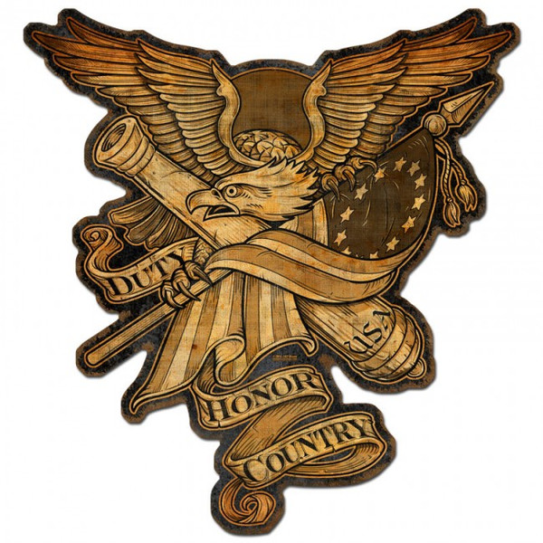 DUTY HONOR COUNTRY Metal Wall Sign (30X28)