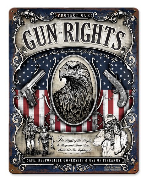 GUN RIGHTS Metal Wall Sign (12X15)