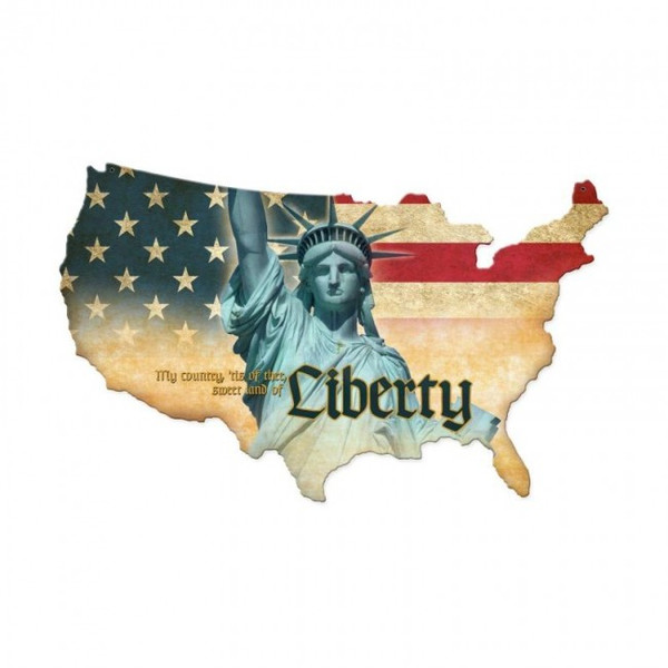 LIBERTY USA Metal Wall Sign (25X16)