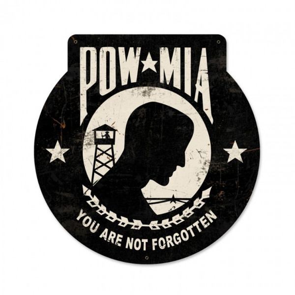 POW MIA Metal Wall Sign (16X16)