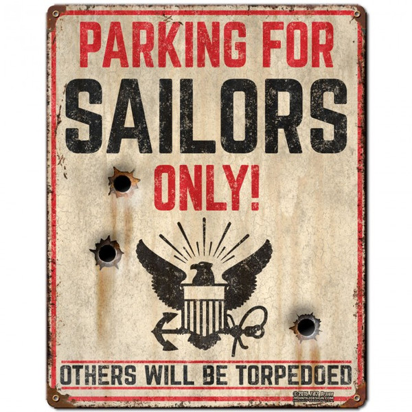 USN PARKING Metal Wall Sign (12X15)