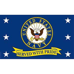 United States Navy Served With Pride 3X5 Flag