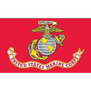 United States Marines with Banner 3X5 Flag