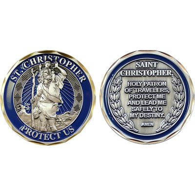 St. Christopher "Protect Us" Challenge Coin