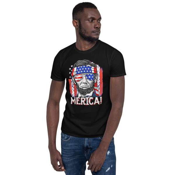 Merica! Lincoln Short-Sleeve Unisex T-Shirt