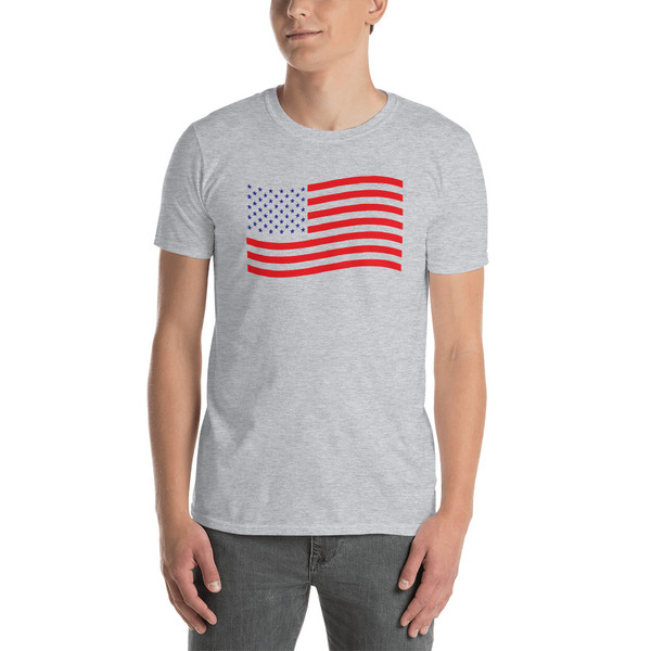 U.S. Wavy Flag Short-Sleeve Unisex T-Shirt