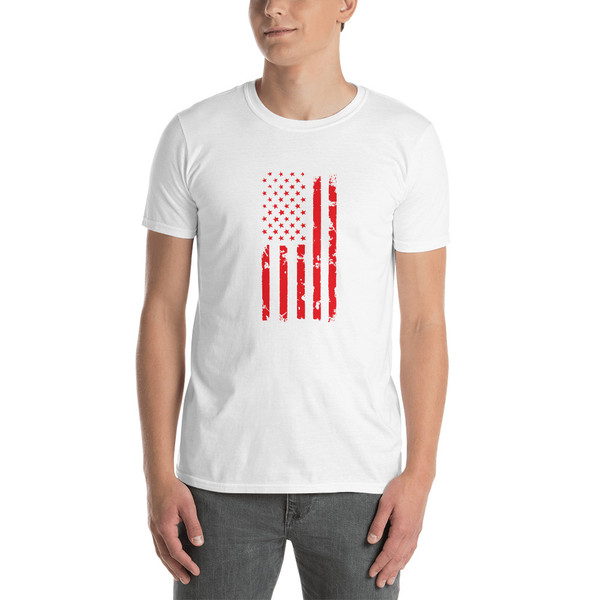 Red Draped Flag Short-Sleeve Unisex T-Shirt