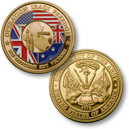 Operation Iraqi Freedom 1 7/8'' MerlinGold® Challenge Coin