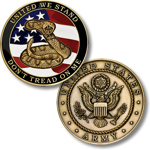 Don't Tread On Me Bronze Challenge Coin