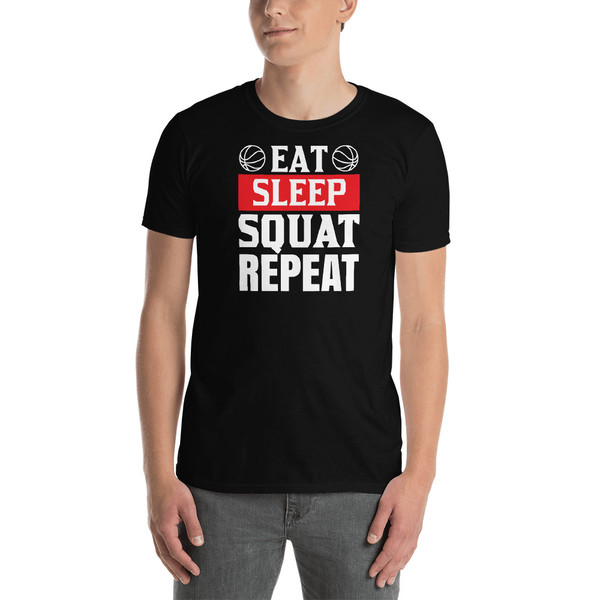 Eat Sleep Squat Repeat Short-Sleeve Unisex T-Shirt