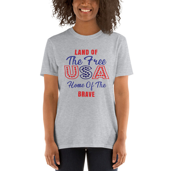 USA (Land of the Free Home of the Brave) Short-Sleeve Unisex T-Shirt