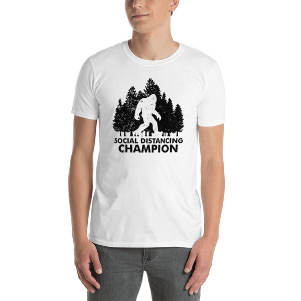 Social Distancing Champion (Black Design) Short-Sleeve Unisex T-Shirt