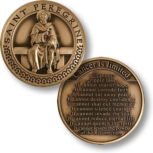 Saint Peregrine "Cancer Is Limited" Challenge Coin