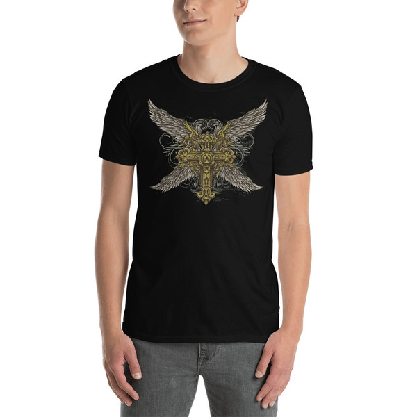 Cross with Wings Short-Sleeve Unisex T-Shirt