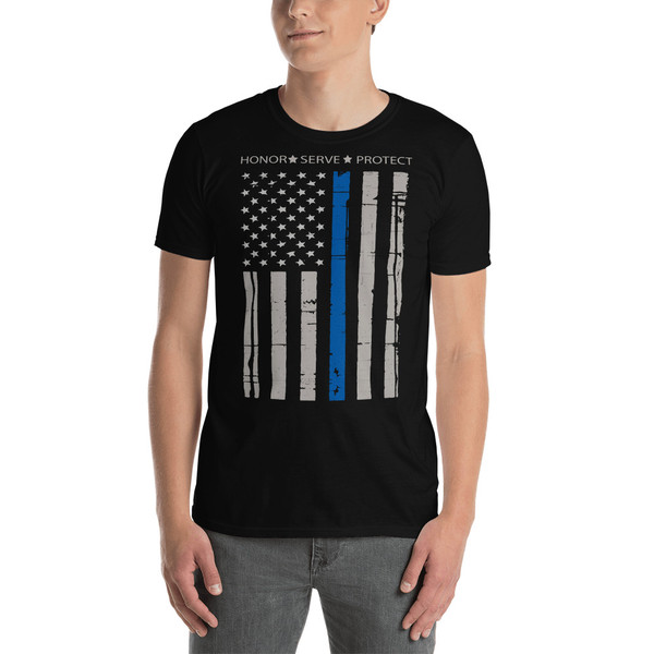 Honor Serve Protect (Blue Line) Short-Sleeve Unisex T-Shirt