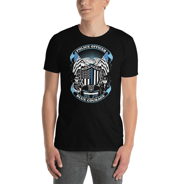 Police Blue Courage Short-Sleeve Unisex T-Shirt