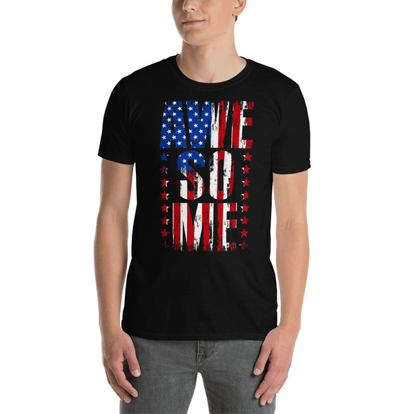 AWESOME US Flag Short-Sleeve Unisex T-Shirt