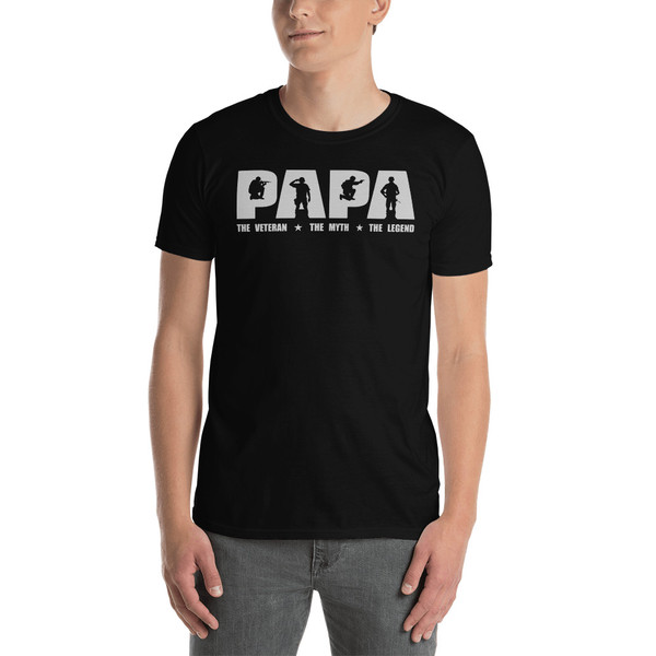 Papa The Veteran The Myth The Legend Short-Sleeve Unisex T-Shirt