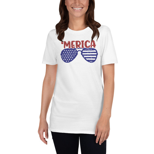 'Merica Glasses Short-Sleeve Unisex T-Shirt