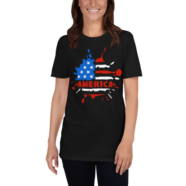 America Paint Flag Short-Sleeve Unisex T-Shirt