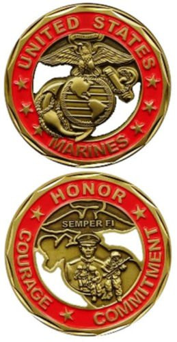U.S. Marines Honor, Courage, Comitment Challenge Coin