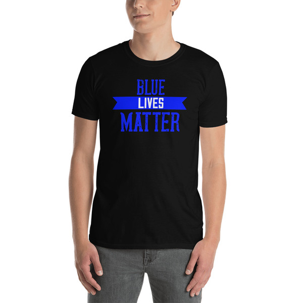 Blue Lives Matter (Text) Short-Sleeve Unisex T-Shirt