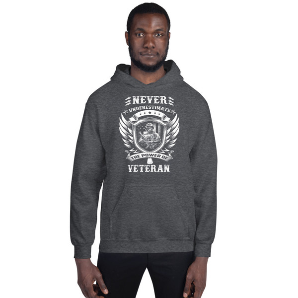 Never Underestimate the Power of Veteran (Option 4) Unisex Hoodie