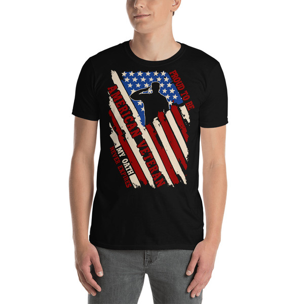 Proud to be American Veteran (US Flag) Short-Sleeve Unisex T-Shirt