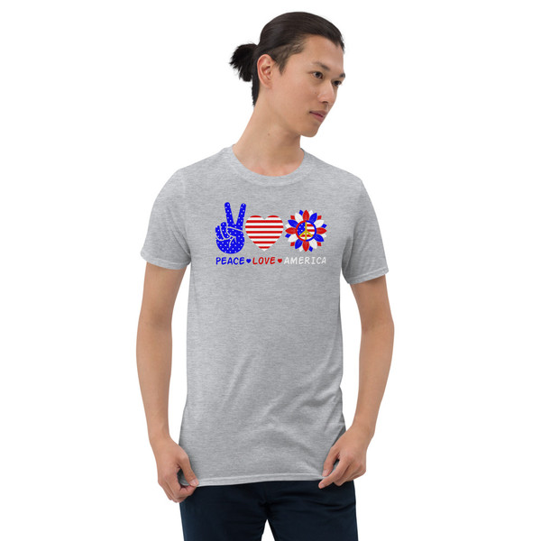 Peace Love America Short-Sleeve Unisex T-Shirt