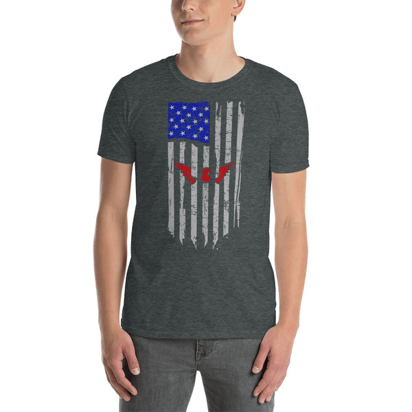 US Flag Draped with Eagle Short-Sleeve Unisex T-Shirt