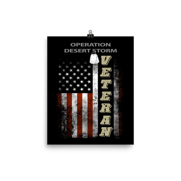 Operation Desert Storm Veteran Flag Poster