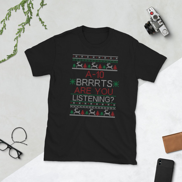 A-10 BRRTS (Fake Christmas Ugly Sweater design) Short-Sleeve Unisex T-Shirt