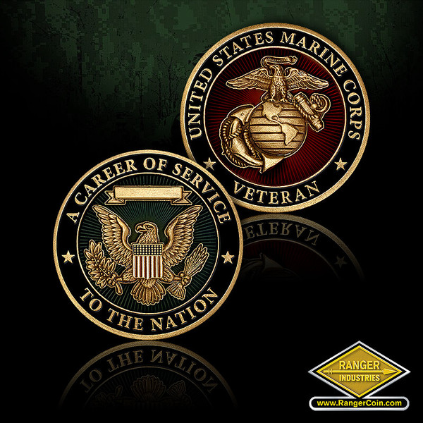 Career of Service Marines Veteran Challenge Coin
