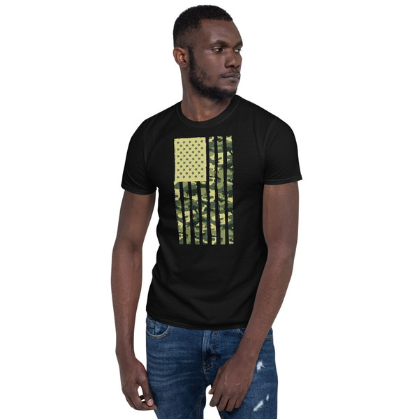 Draped Camo Flag Short-Sleeve Unisex T-Shirt